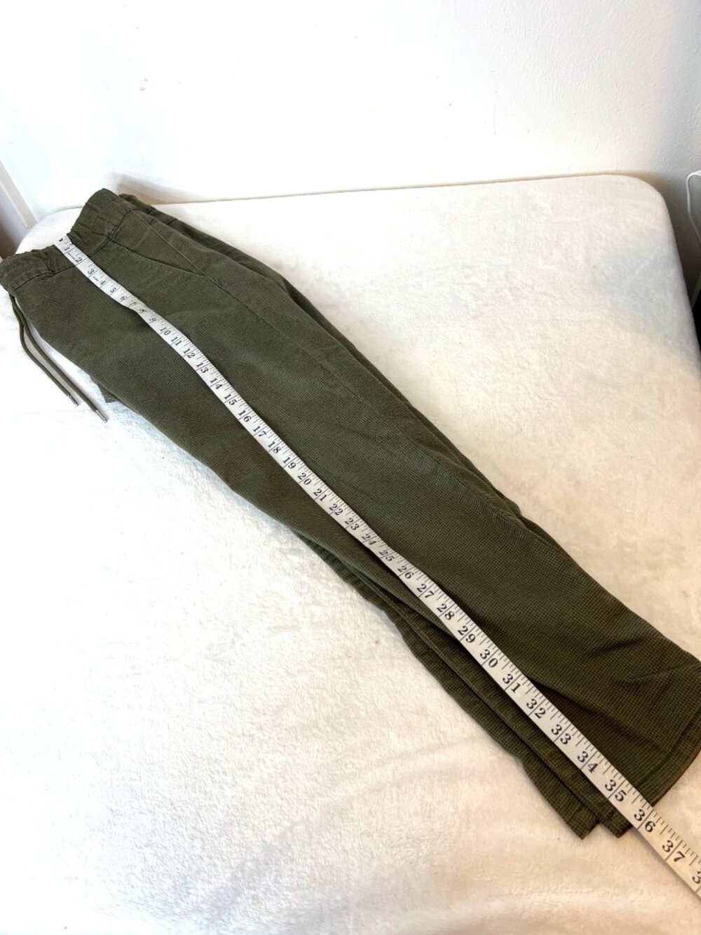 Flog tapered drawstring pants green and black tiny check size 30 - Picture 5 of 8